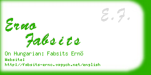 erno fabsits business card